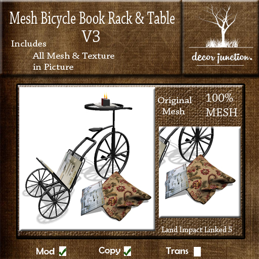 DJ - Mesh Bicycle Book Rack & Table V3