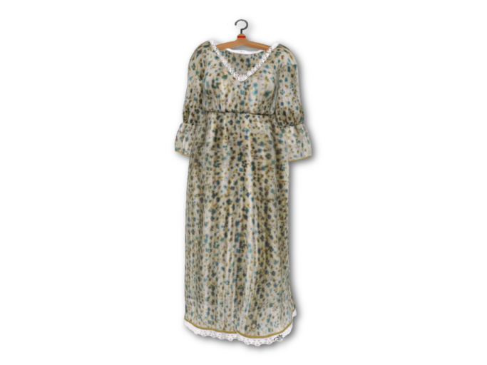{amiable}Mesh Pedicel Pattern Long Chiffon Dress_Blue