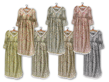 {amiable}Mesh Pedicel Pattern Long Chiffon Dress(FAT PACK)