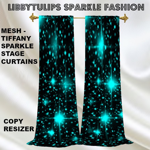 * Tiffany Sparkle Stage Curtains with Resizer - Mesh