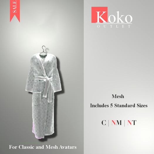 [KO] Comfy Bathrobe - White Silk