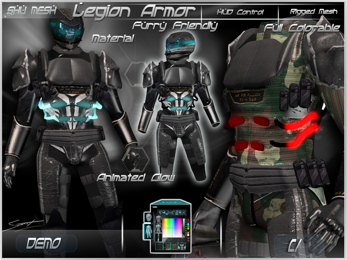 Legion Armor DEMO (Furry Friendly)-Shu Mesh-