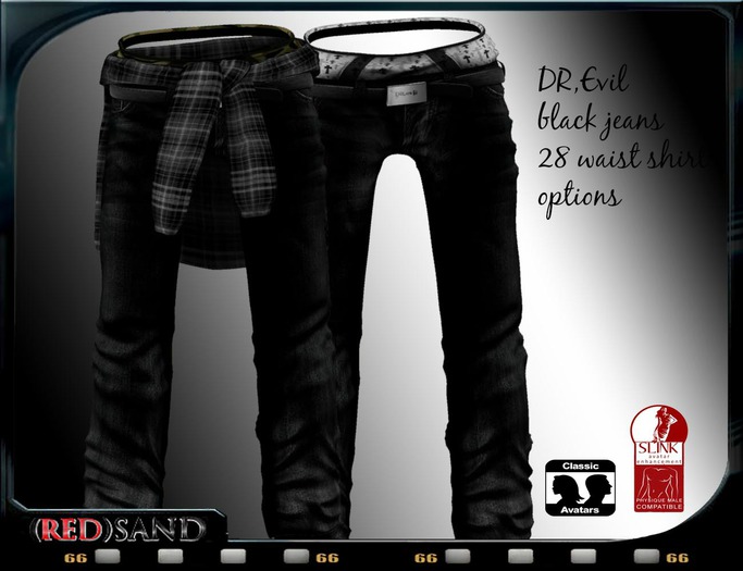 (red)sand DR.evil jeans /Black