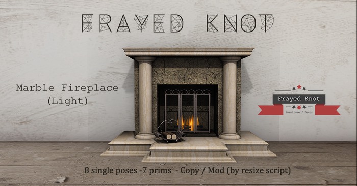 Frayed Knot Marble Fireplace (Light) BOX