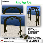 Fantasy China Mesh Wood Rose Arch FULL PERM 3 prim