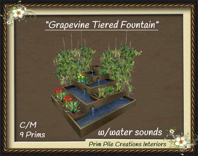 ~PPC~ Grapevine Tiered Fountain BOXED