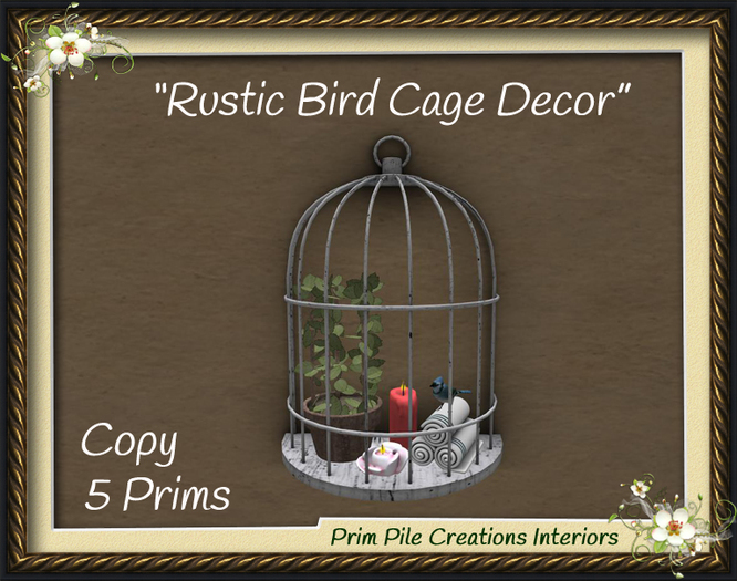~PPC~ Rustic Bird Cage Decor  