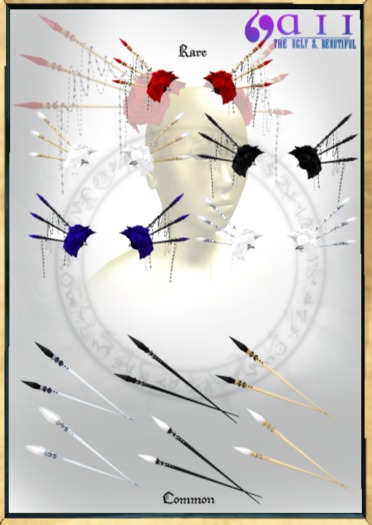 + Priestess Hair Sticks Gld&Wht + {aii} common