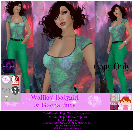 *WM* Jade  High Waist Skinny Jeans  &  Knit Top