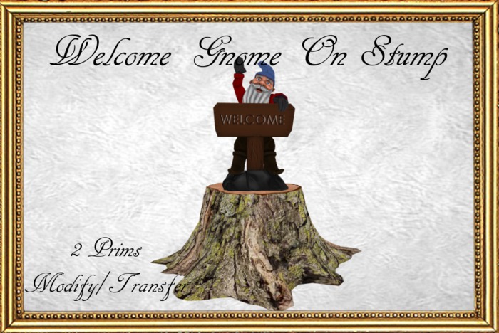 CW-Welcome Gnome On Stump (Boxed)