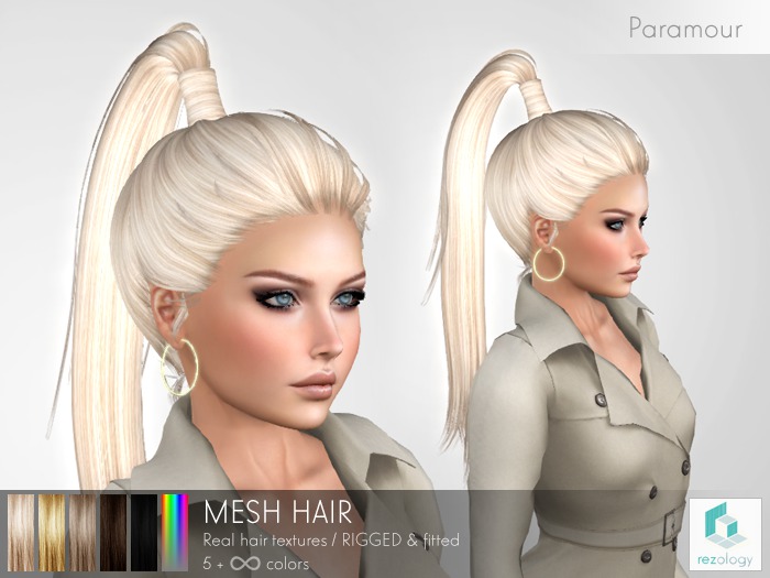 rezology Paramour (RIGGED mesh hair) NS - 557 complexity