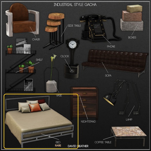 -David Heather-Industrial Style Bed RARE