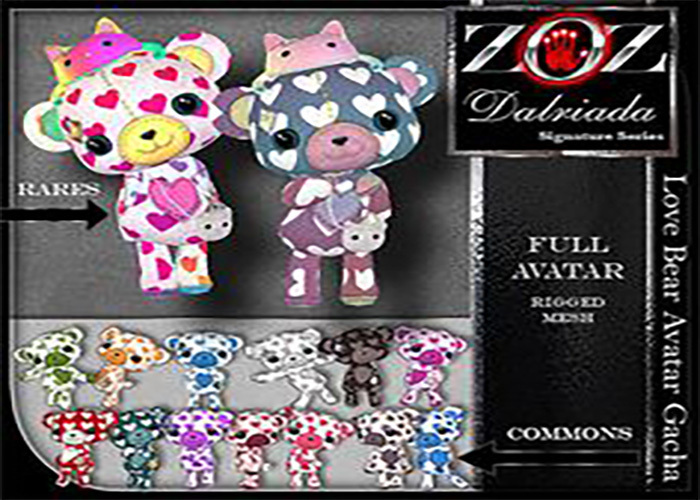 -{ZOZ}- D Signature Love Bear Rev Rainbow (boxed) RARE