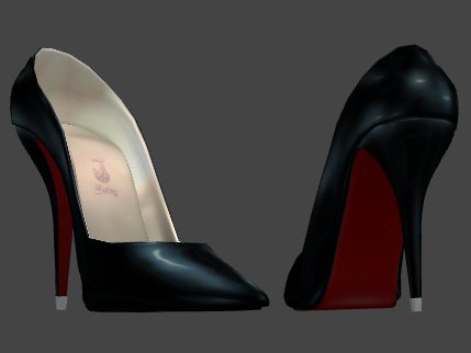 Juicy Classic Pumps - Blackberry (black & red)