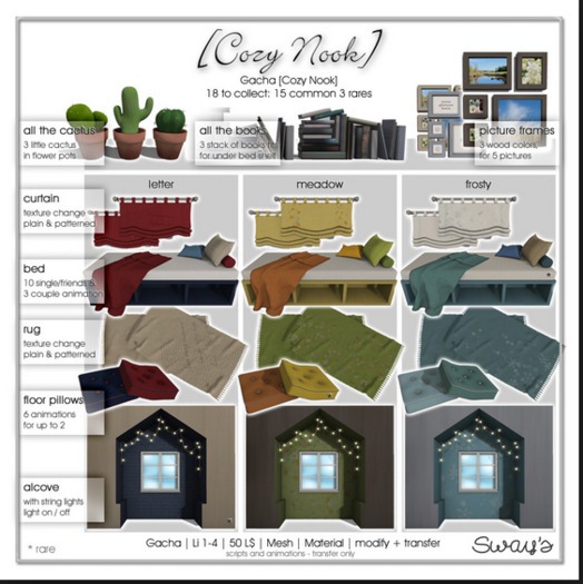 Sway's [Cozy Nook] bed . frosty RARE