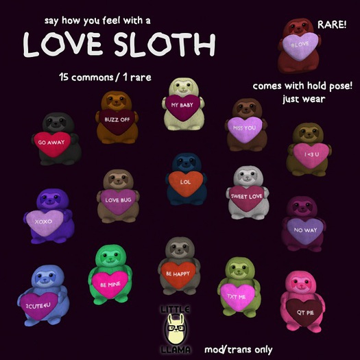 Little Llama - Love Sloth - #Love (BOXED) RARE