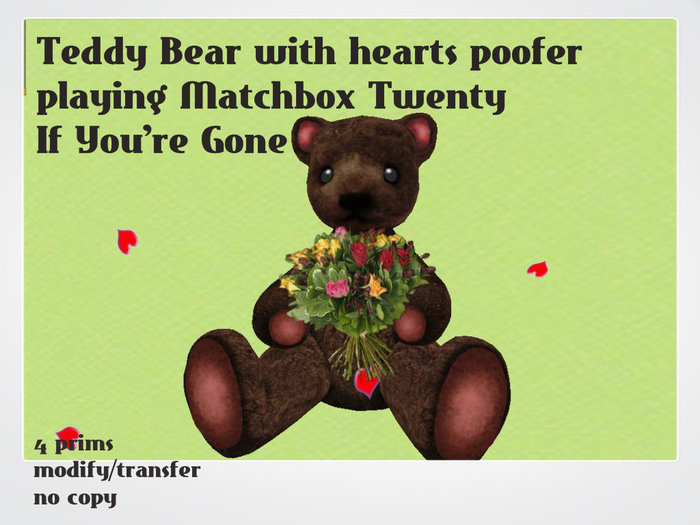 Teddy Bear playing Matchbox Twenty - If You're Gone