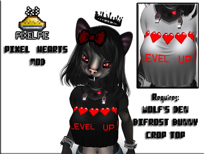 PIXEL PIE - Pixel Hearts Crop Tops