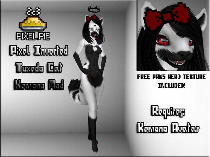 PIXEL PIE - Pixel Inverted Tuxedo Cat mod