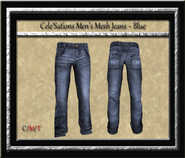 Cele'Sations Mens Mesh Jeans ~ Black Pk