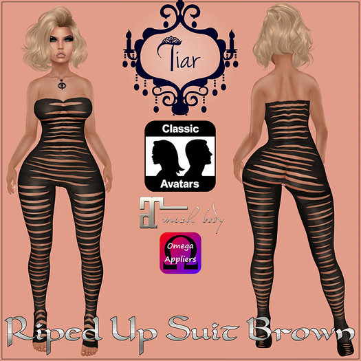 Tiar ripped up suit brown