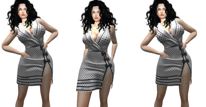 FIRU_Tuxedo Dress with Slit
