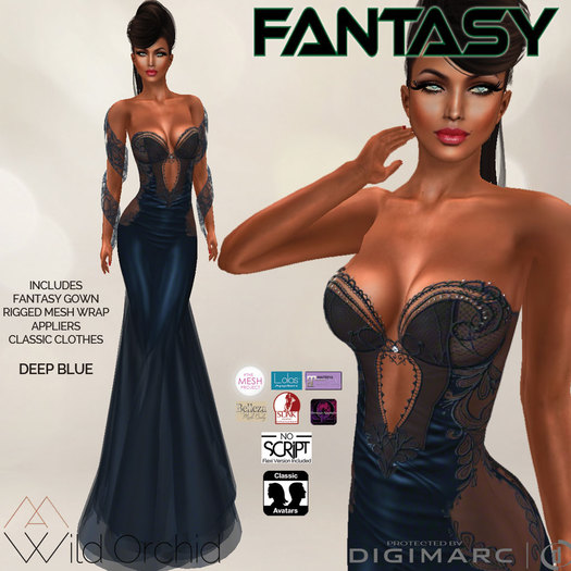 Wild Orchid _ Fantasy Deep Blue (Appliers Included)