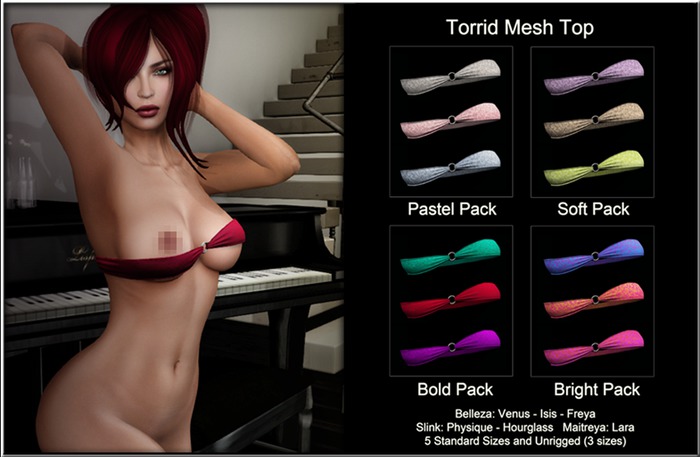 Solange! - Torrid Top (Mesh) - BOLD PACK (Teal,Red,Purple)