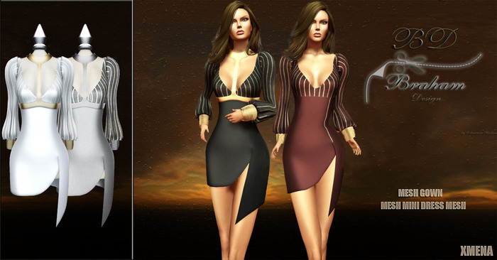 Braham Design Wahite XMENA Mini Dress Mesh