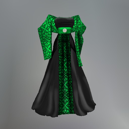 Green Gaelic Knotwork Mesh Dress