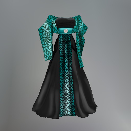 Aqua Gaelic Knotwork Mesh Dress box