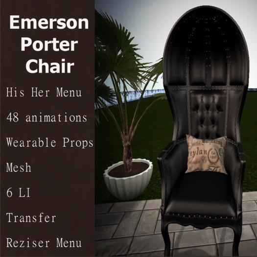 K&J Emerson Porter Chair Single Black