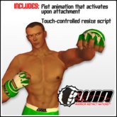 WIN MMA Gloves, Green and White