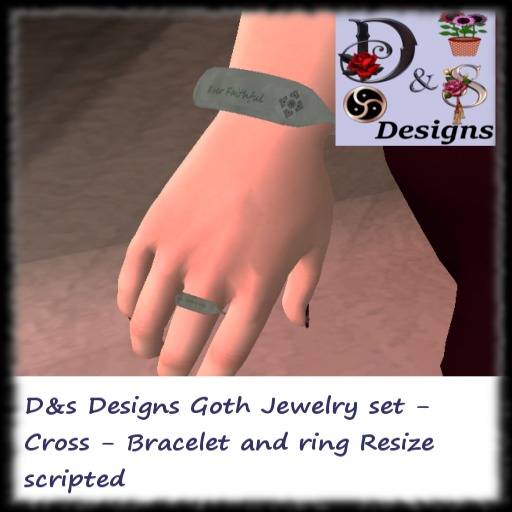 D&s Designs Goth Bands Jewelry set Amethyst Box