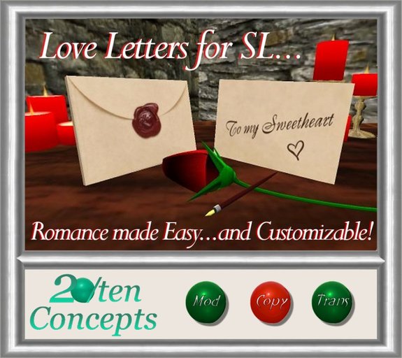Love Letters for SL!  Romance made Easy...And Customizable!