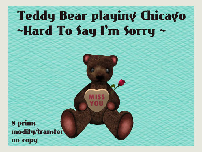 teddy bear saying sorry