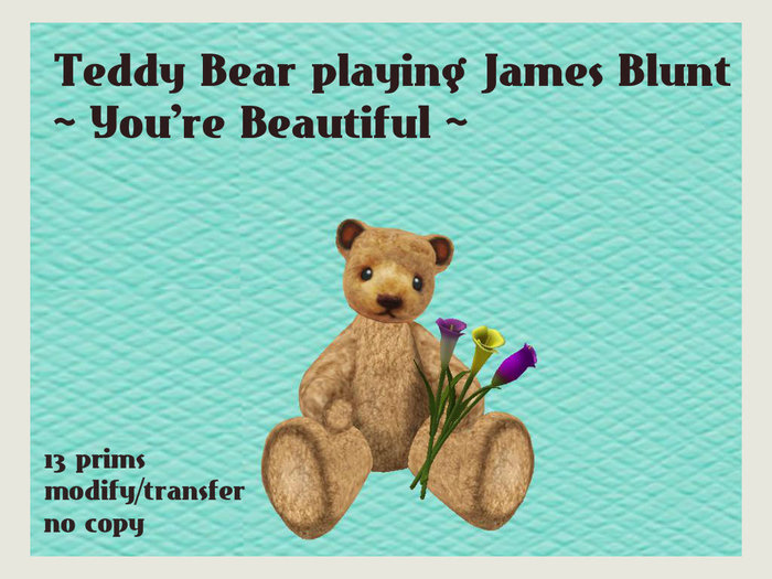 Teddy Bear playing James Blunt -  You're Beautiful