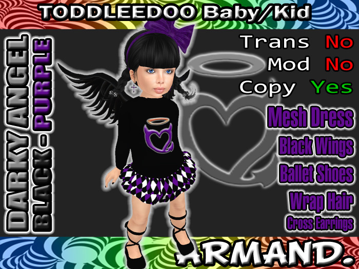 Second Life Marketplace - --ARMAND-- DARKY ANGEL - BLACK-PURPLE