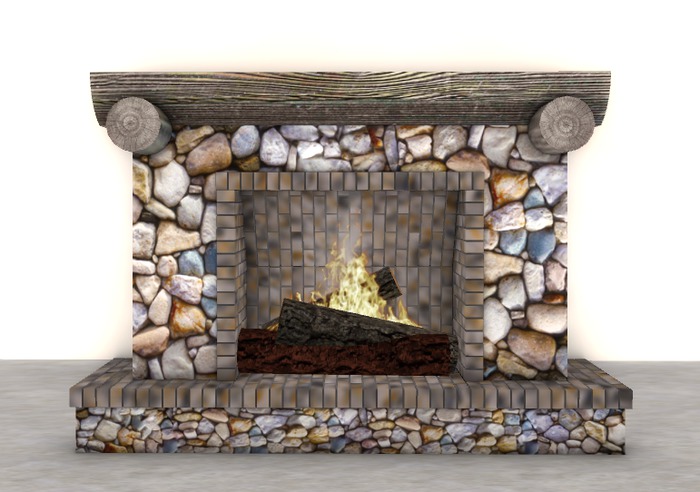 Lodge Fireplace - Field Stone