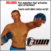 WIN MMA Gloves, Blue and Black