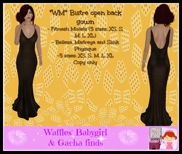 *WM* Bistre open back gown