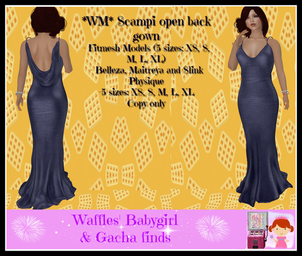 *WM* Scampi open back gown