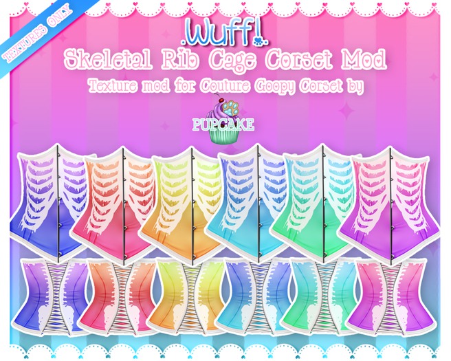 White Ribs/Color Corset - Pupcake Corset Texture Mod