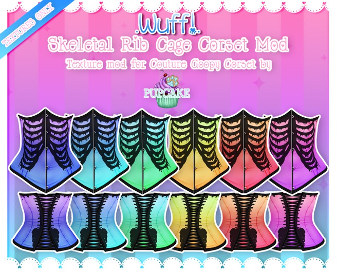 Black Ribs/Color Corset - Pupcake Corset Texture Mod