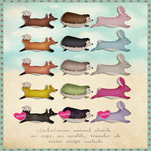 ::{u.f.o}::coco animal clutch - dochi - glitter RARE