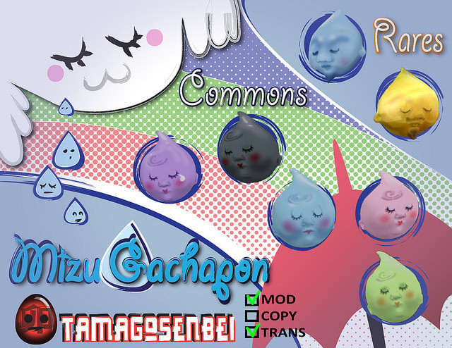 TamagoSenbei - Mizu Gachapon - Teardrop Head Blue Rare