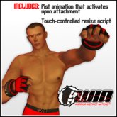 WIN MMA Gloves, Black and Red
