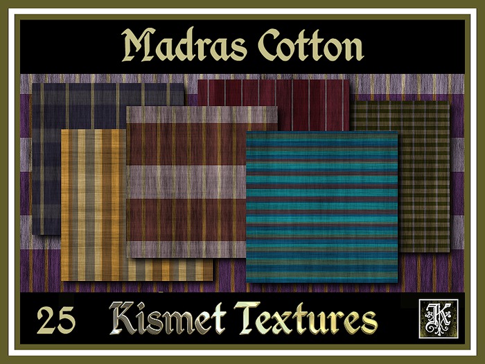 *Kismet* Madras Cotton Fabric Textures (25)