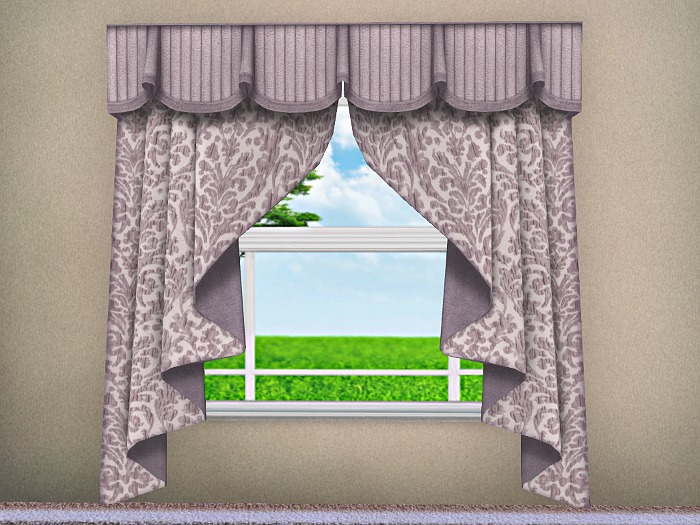 Wavy Drapes Curtain - Lillac