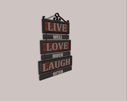 Second Life Marketplace - LiveLoveLaugh Sign [100% Mesh]